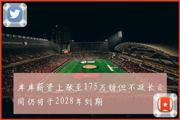 库库薪资上涨至175万镑但不延长合同仍将于2028年到期